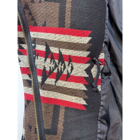 Mossimo Supply Co. Womens Tribal Aztec Pattern Hooded Coat S/P Black Red - Picture 11 of 16